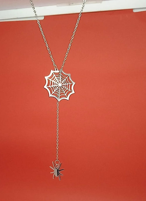 18k Gold Spider Necklace | Spider Charm Pendant | Halloween Necklace