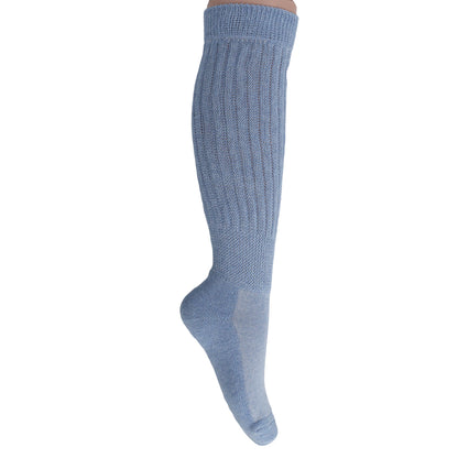 Light Blue Slouch Socks for Women Knee High Socks Shoe Size 5 to 10