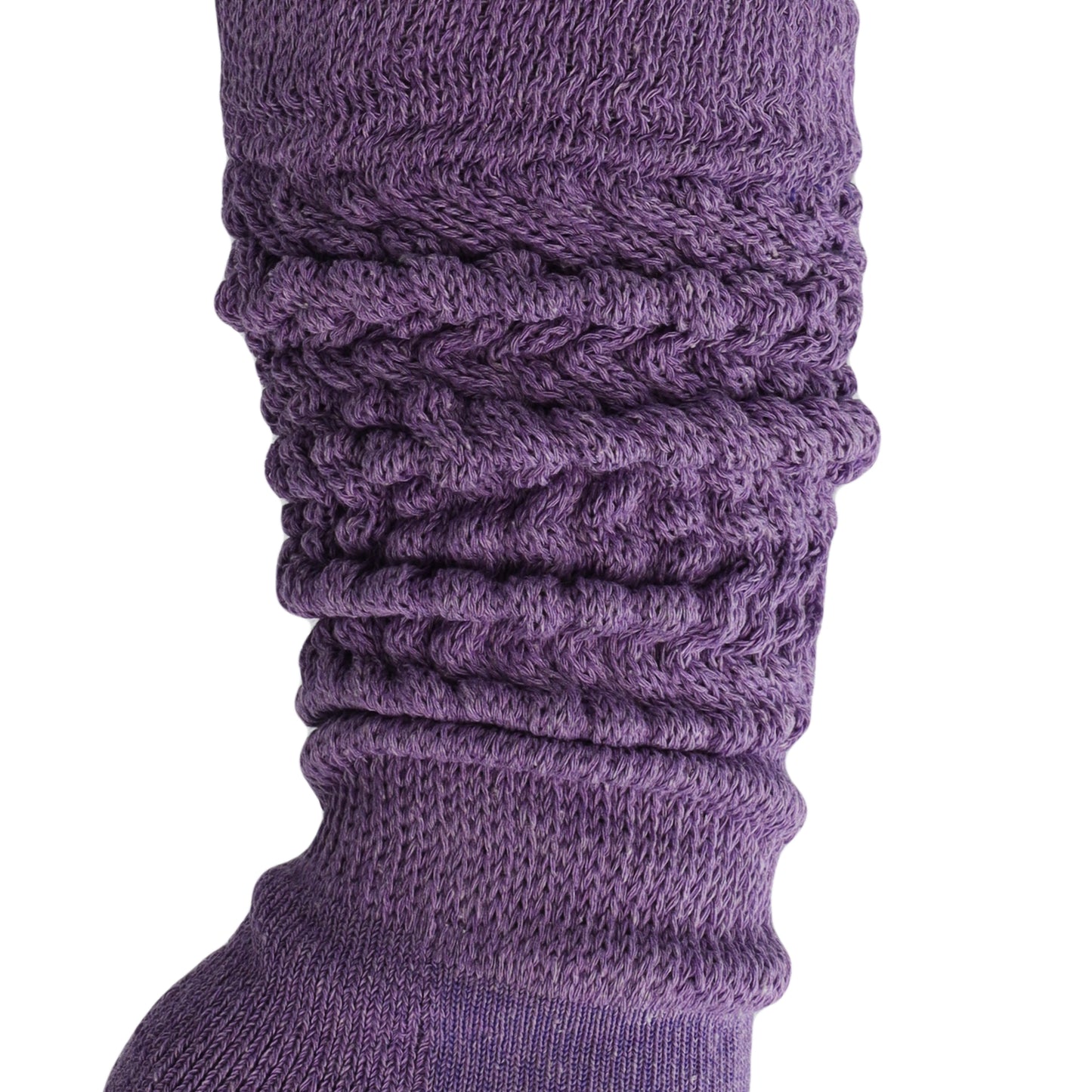 Purple Slouch Socks for Women Scrunch Cotton Knee High Socks