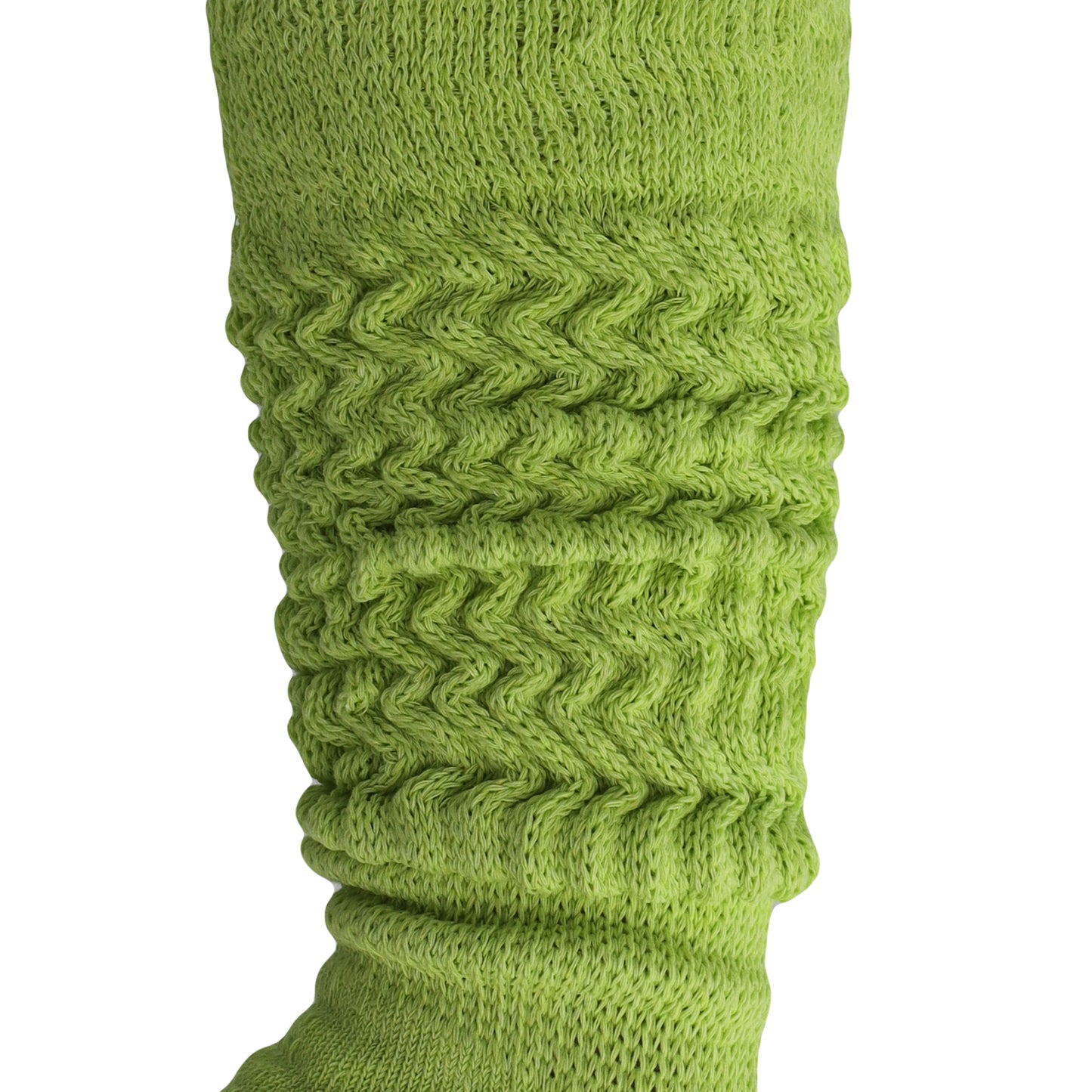 Almond Green Slouch Socks for Women Premium Cotton Knee High Socks