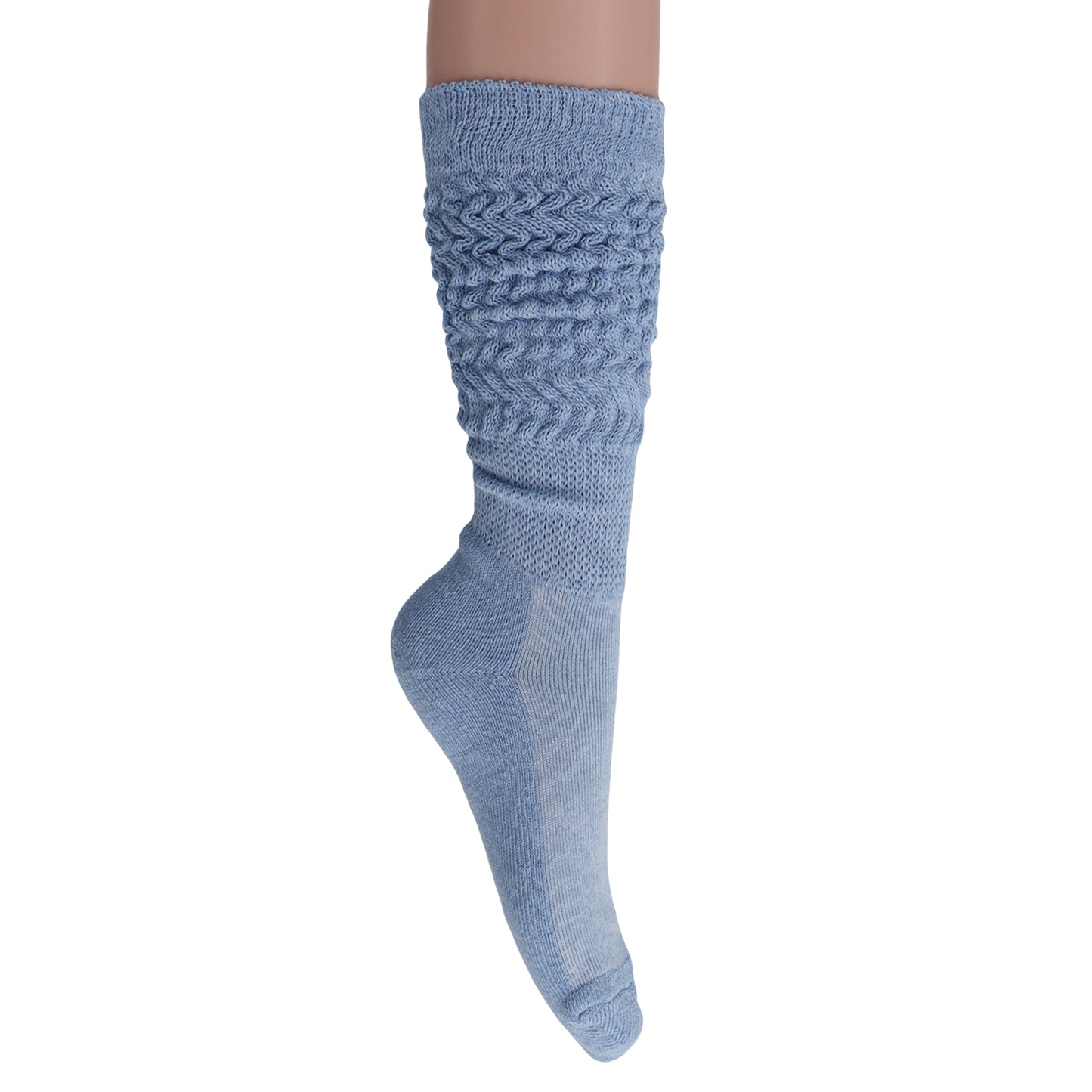 Light Blue Slouch Socks for Women Knee High Socks Shoe Size 5 to 10